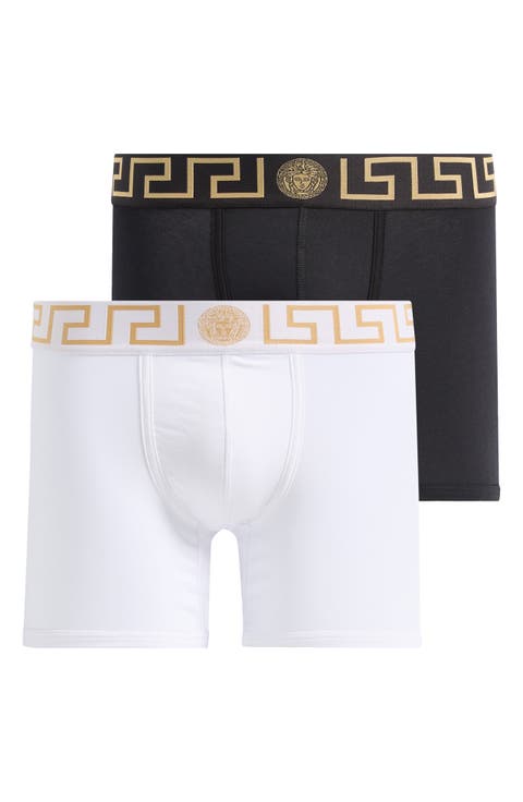 2-Pack Greca Border Stretch Cotton Boxer Briefs