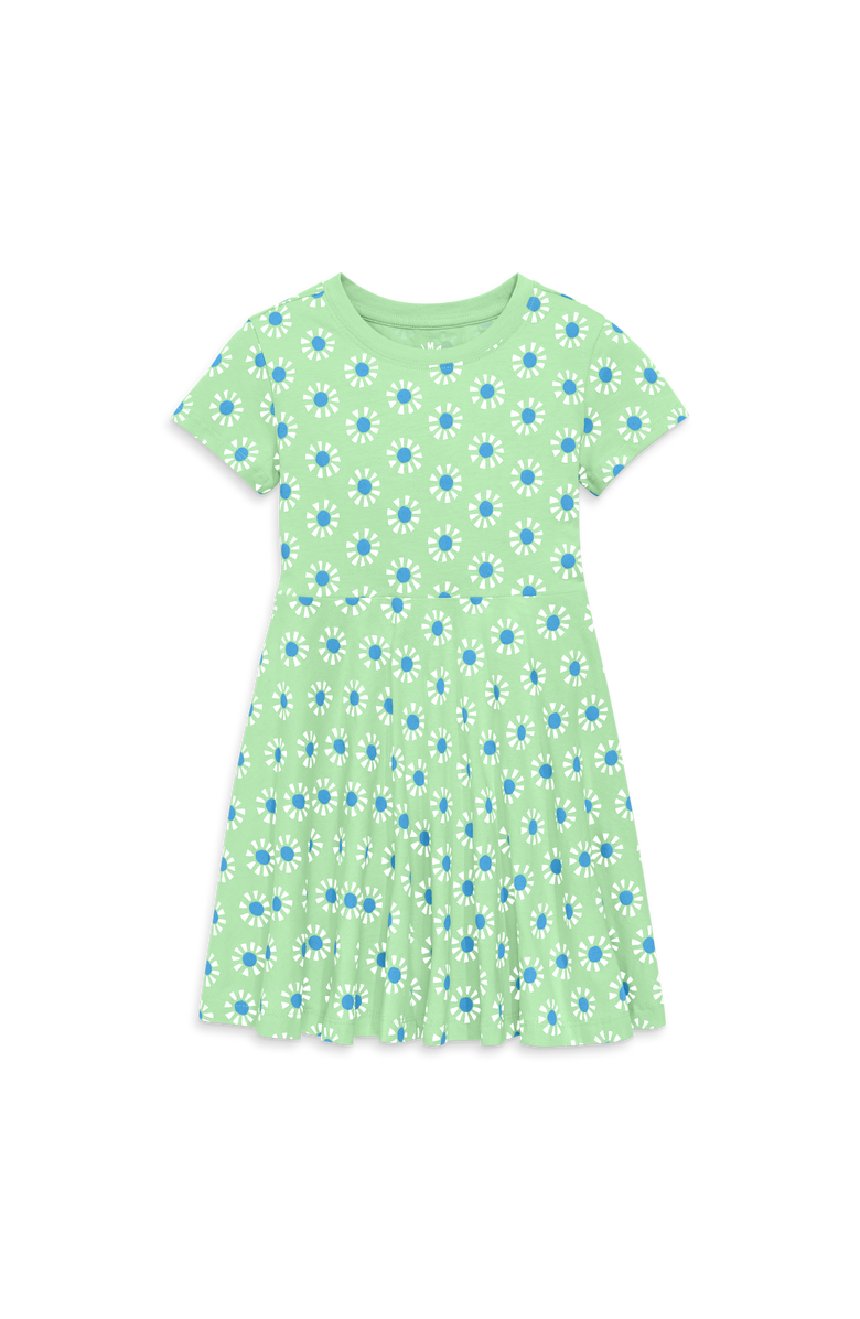 Primary Kids Twirly Dress In Cutout Suns, Main, color, Pear Cornflower Cutout Suns