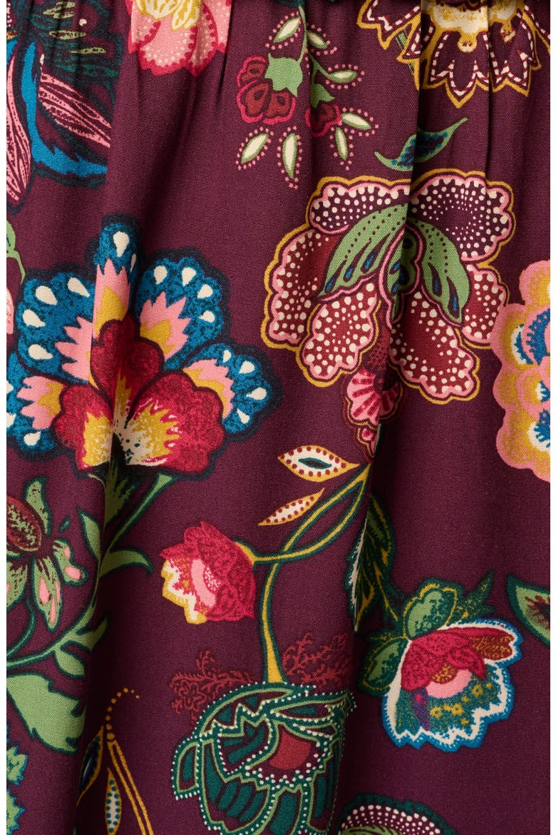 Print Midi Dress, Alternate, color, BURGUNDY MULTI