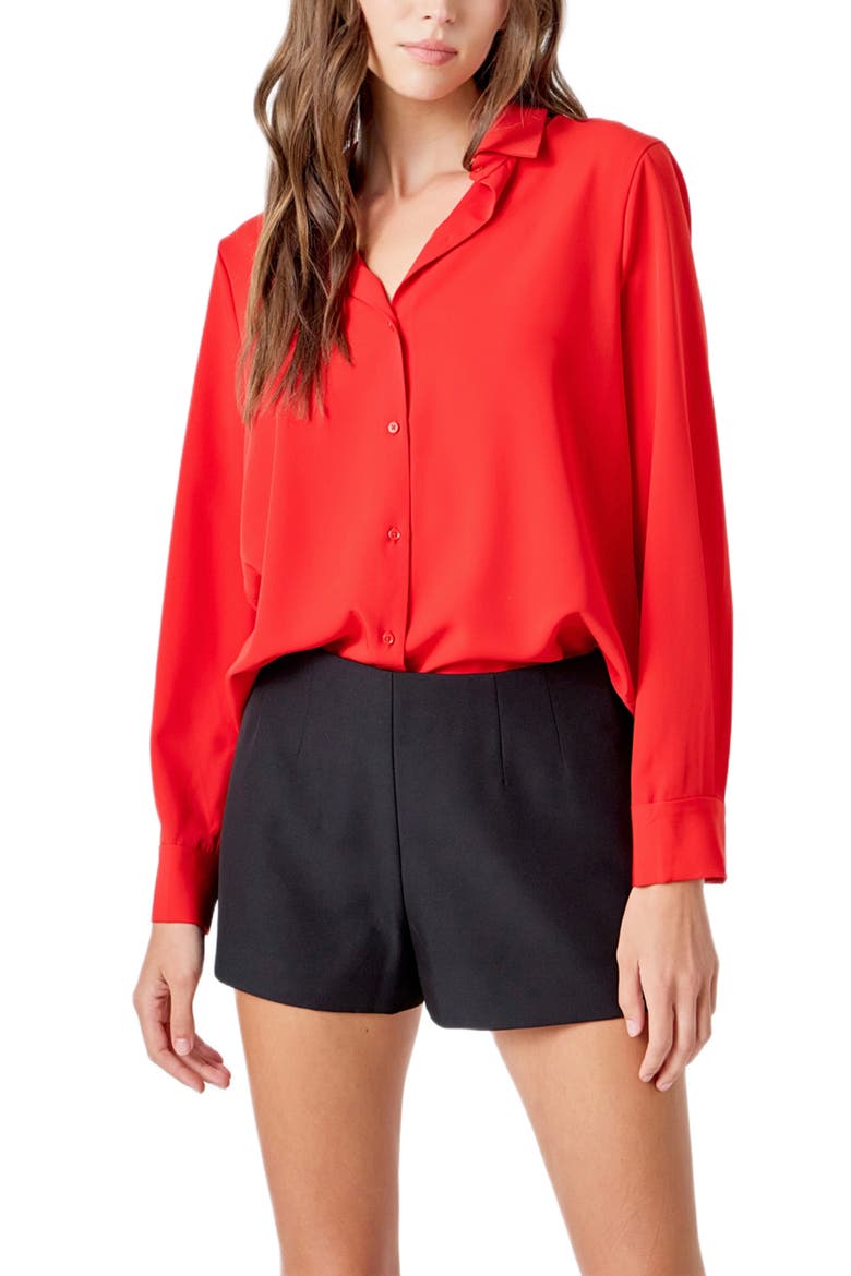 Classic Button-Up Shirt, Alternate, color, RED
