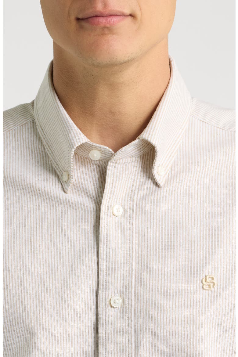 Liam Striped Regular Fit Button-Down Shirt, Alternate, color, GOLD