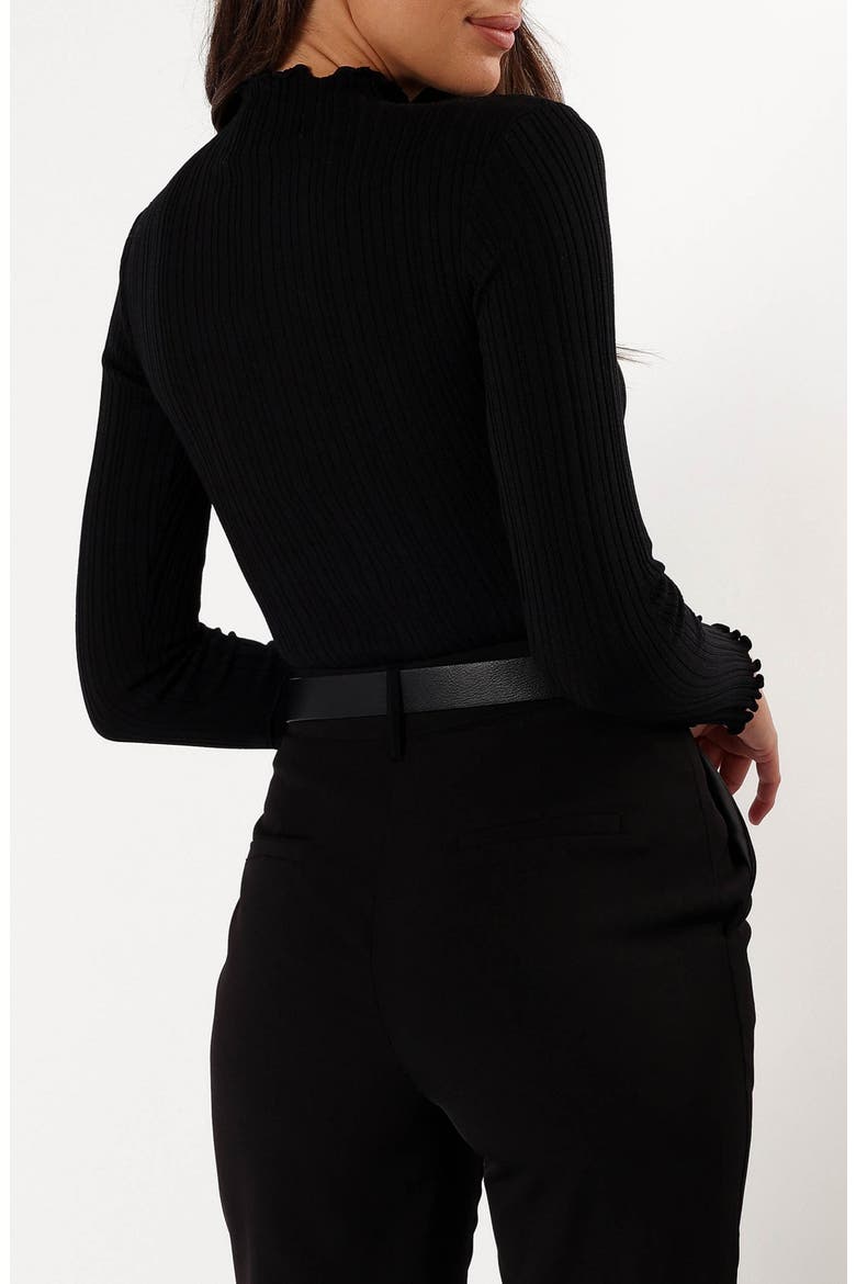 Ridley Rib Mock Neck Top, Alternate, color, BLACK