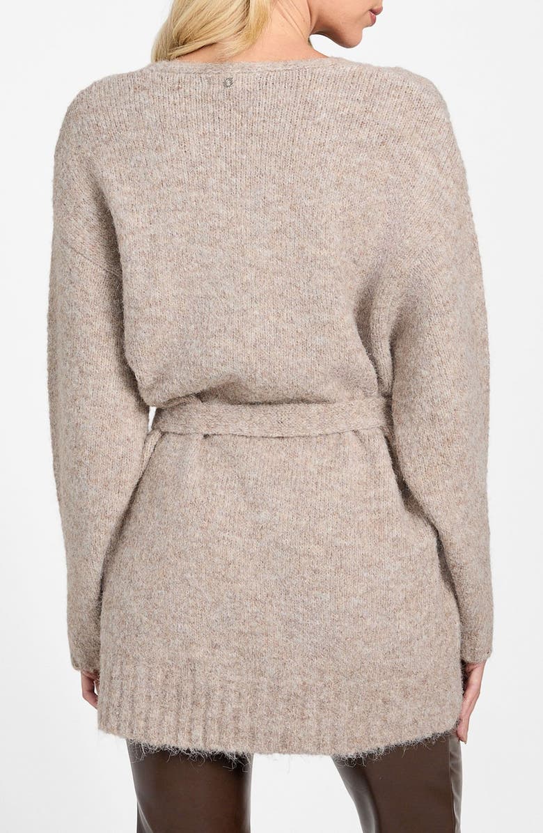 GUESS Kiyoka Tie Waist Tunic Sweater, Alternate, color, Flax-Light