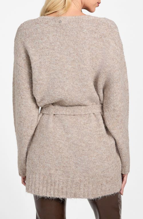 Guess Kiyoka Tie Waist Tunic Sweater In Animal Print