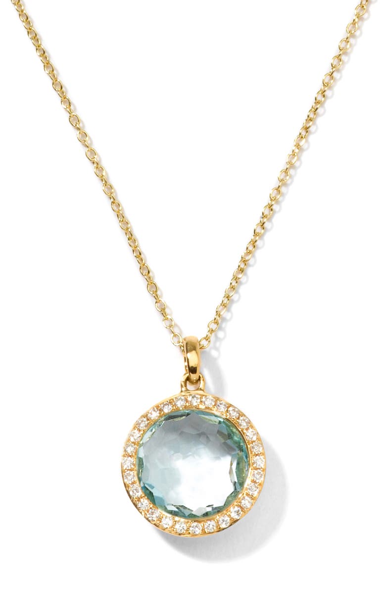 Ippolita Rock Candy - Mini Lollipop Pendant Necklace, Main, color, Yellow Gold/ Blue Topaz