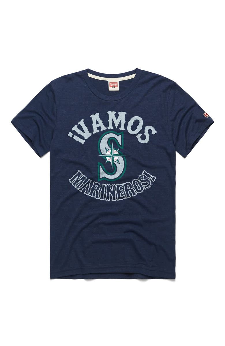 Homage Men's Homage  Navy Seattle Mariners Vamos Tri-Blend T-Shirt, Main, color, Navy