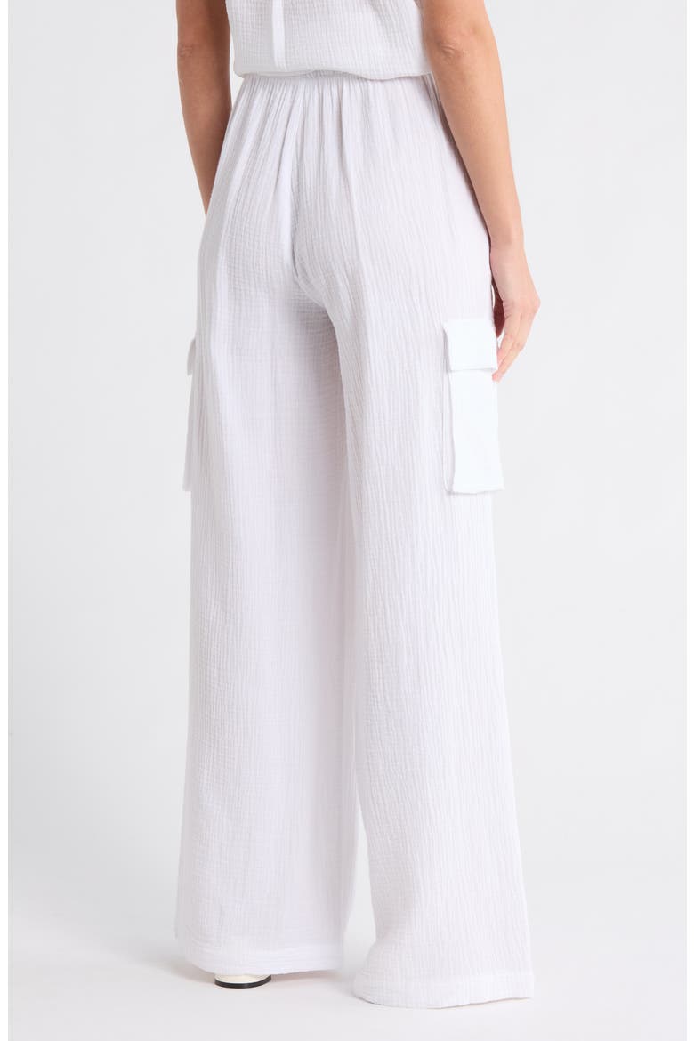 Cotton Gauze Cargo Pants, Alternate, color, WHITE