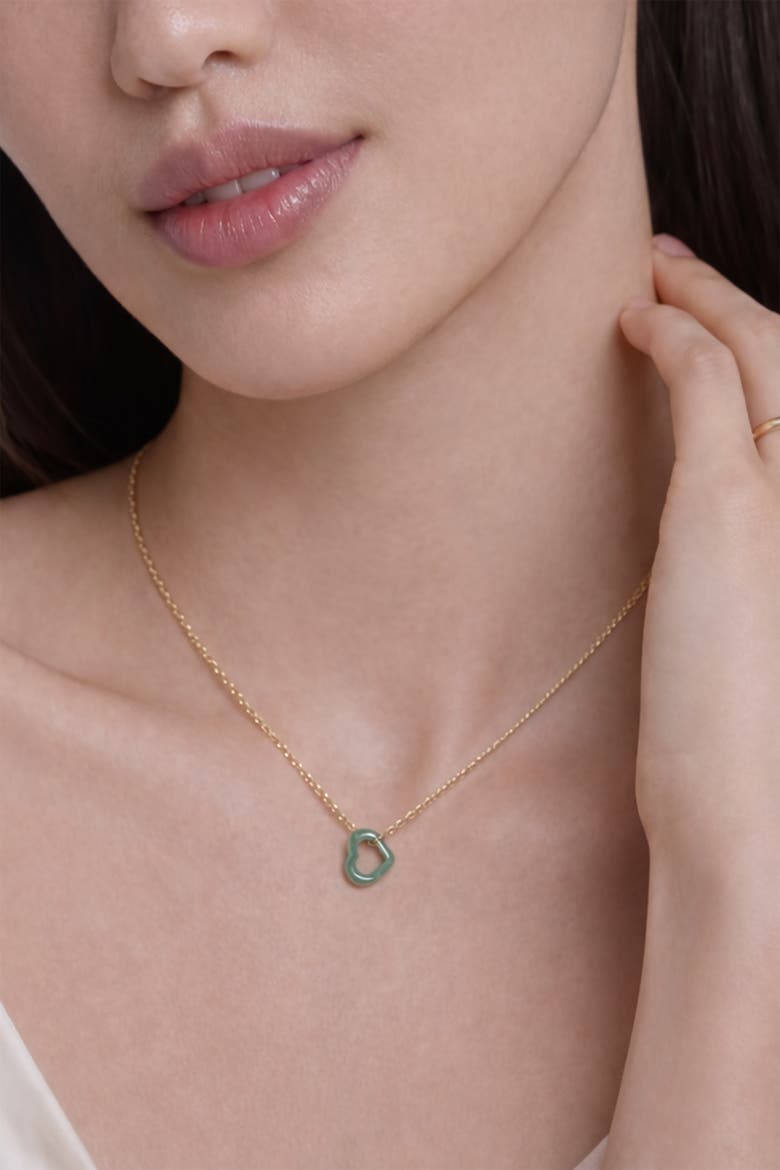 Blue Heart Jade Pendant Necklace, Alternate, color, Blue