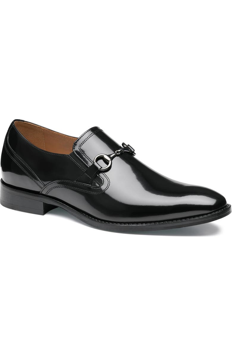Johnston & Murphy Richland Bit Loafer, Main, color, Black Brush-Off Leather