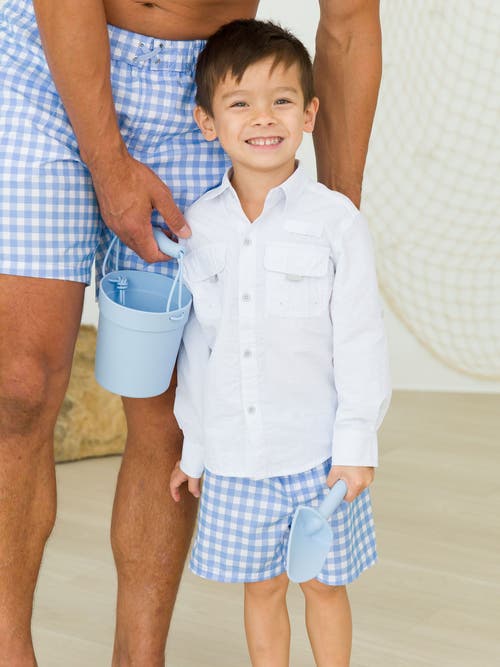 Ruggedbutts Baby/toddler Boys Upf50+ Gingham Swim Trunks In Blue