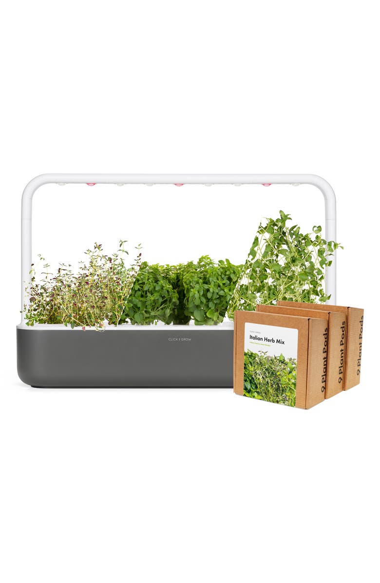 Click & Grow Smart Garden 9 Big Italian Herb Kit, Main, color, Grey