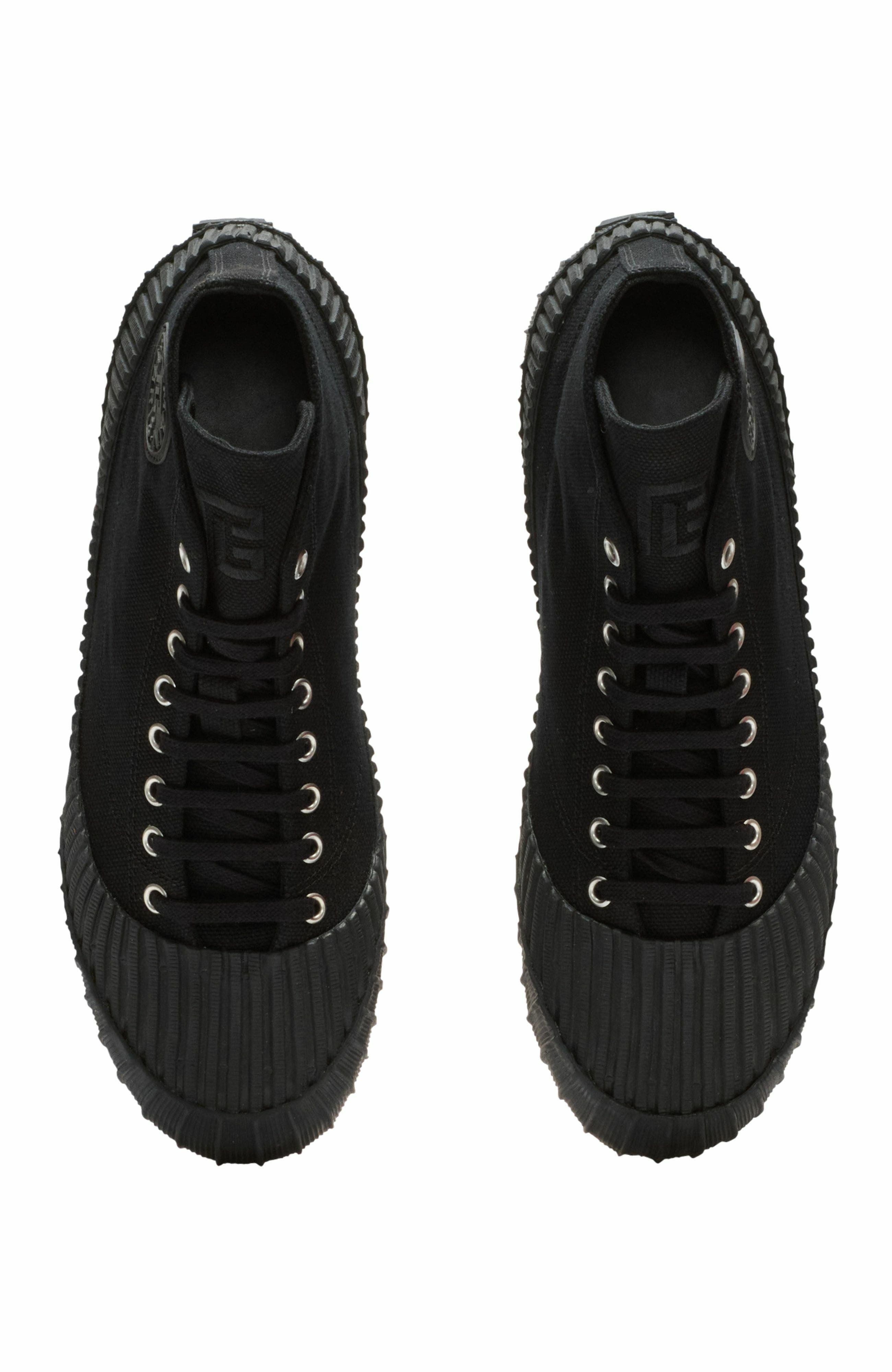 Balmain Riff Low Canvas Sneakers, Alternate, color, Black