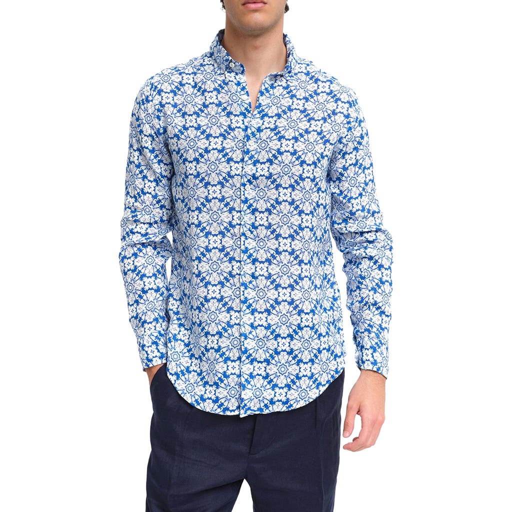 Peninsula Swimwear Casuzze Linen Shirt in Blue Multicolor  product