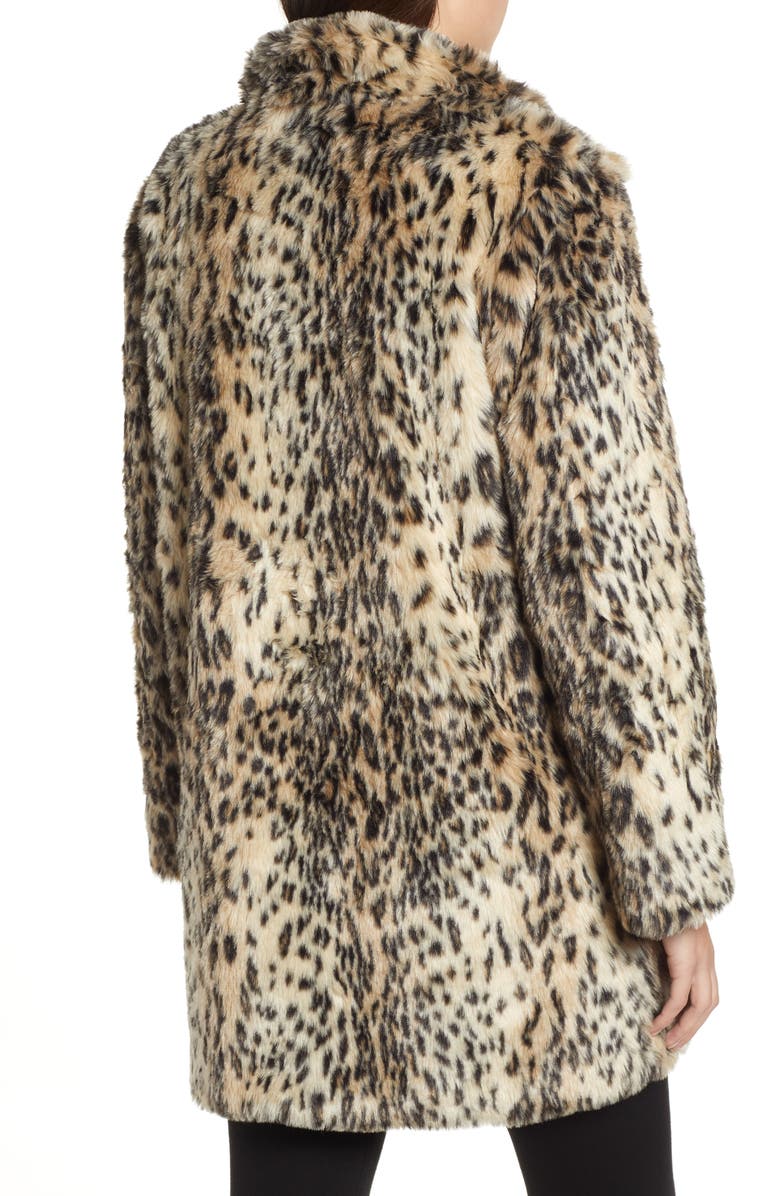 cupcakes and cashmere Leopard Faux Fur Coat, Alternate, color, 