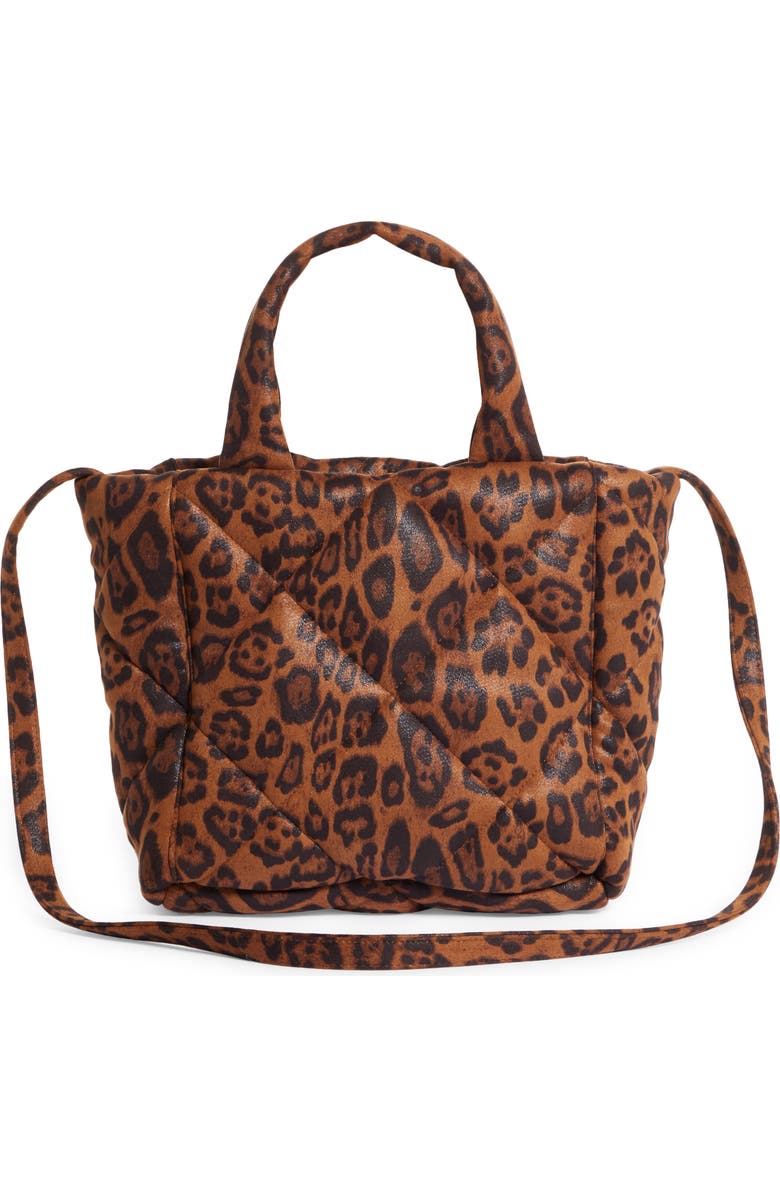 Stand Studio Rosanne Leopard Print Quilted Top Handle Bag, Alternate, color,