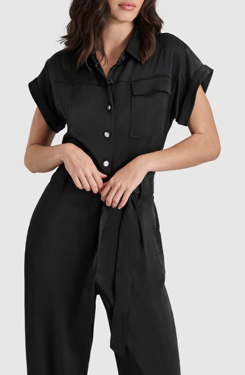 DKNY Short Sleeve Utility Jumpsuit, Alternate, color, 