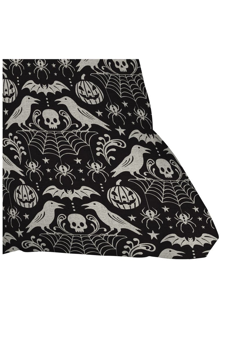 Poesie Garden Throw Pillow, Alternate, color, BLACK