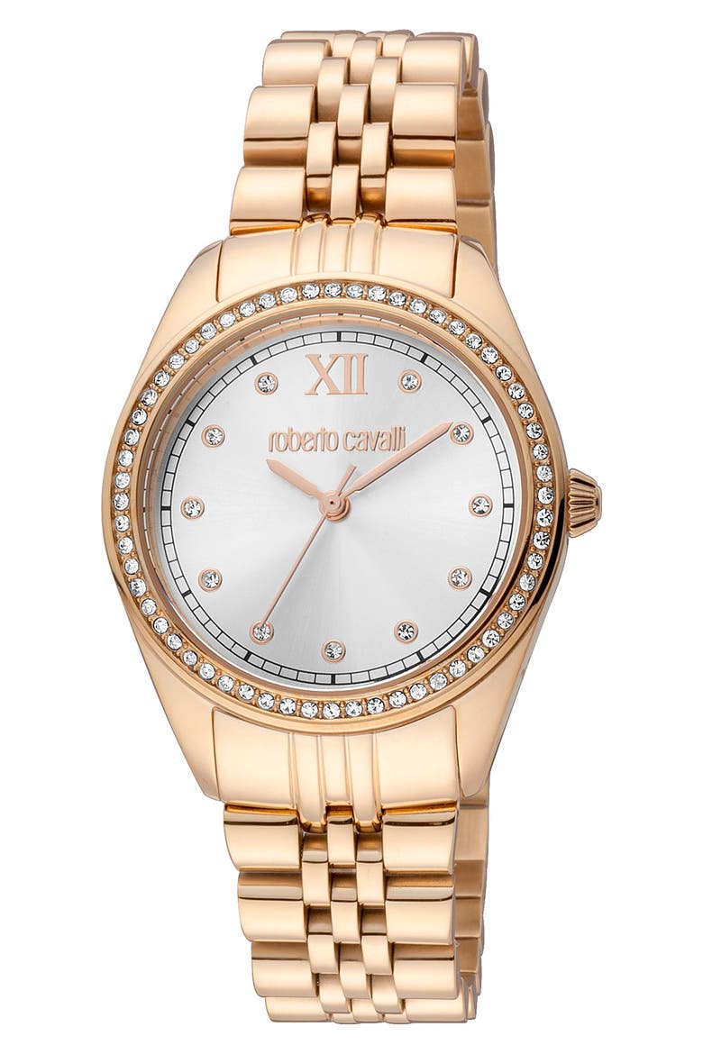 Crystal Bracelet Watch, 31mm, Main, color, ROSE GOLD