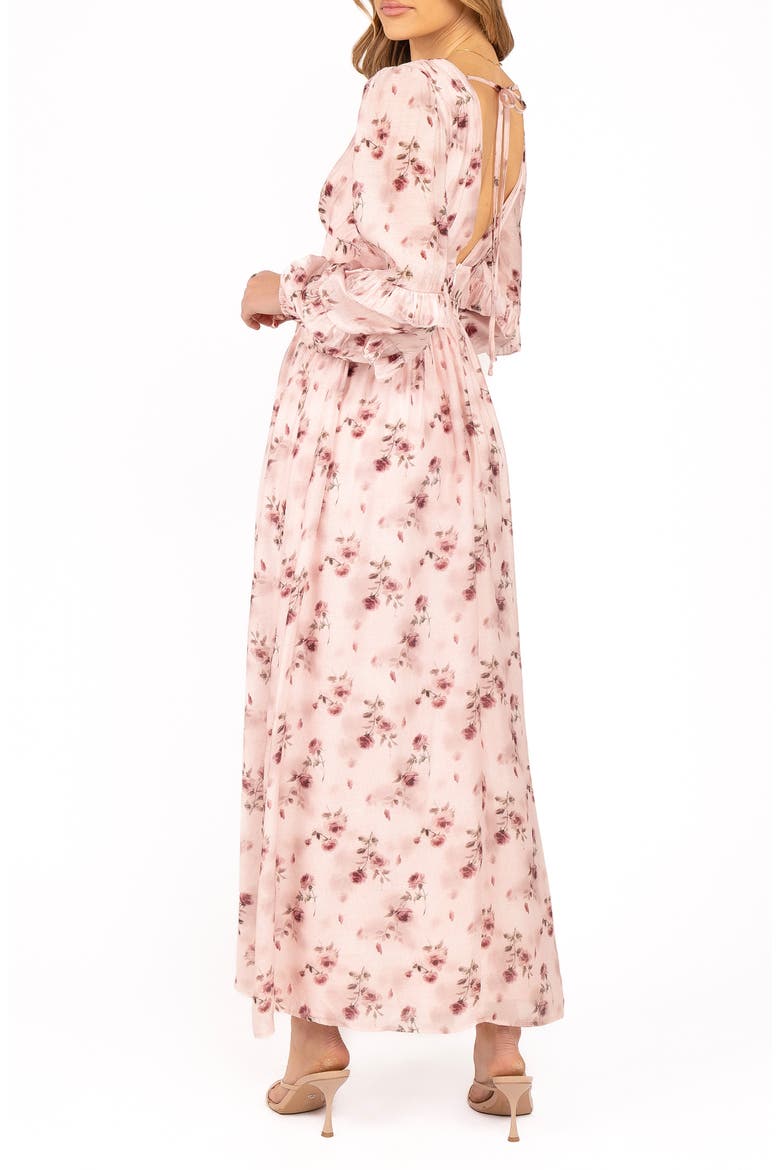 Vayla Floral Print Long Sleeve Maxi Dress, Alternate, color, PINK ROSE