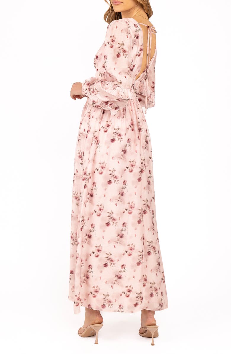Petal & Pup Vayla Floral Print Long Sleeve Maxi Dress, Alternate, color, Pink Rose