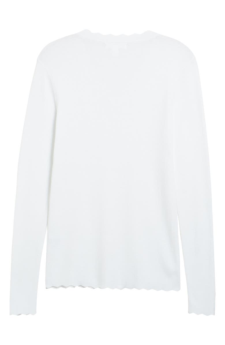 1901 Scallop Trim V-Neck Sweater, Alternate, color, 