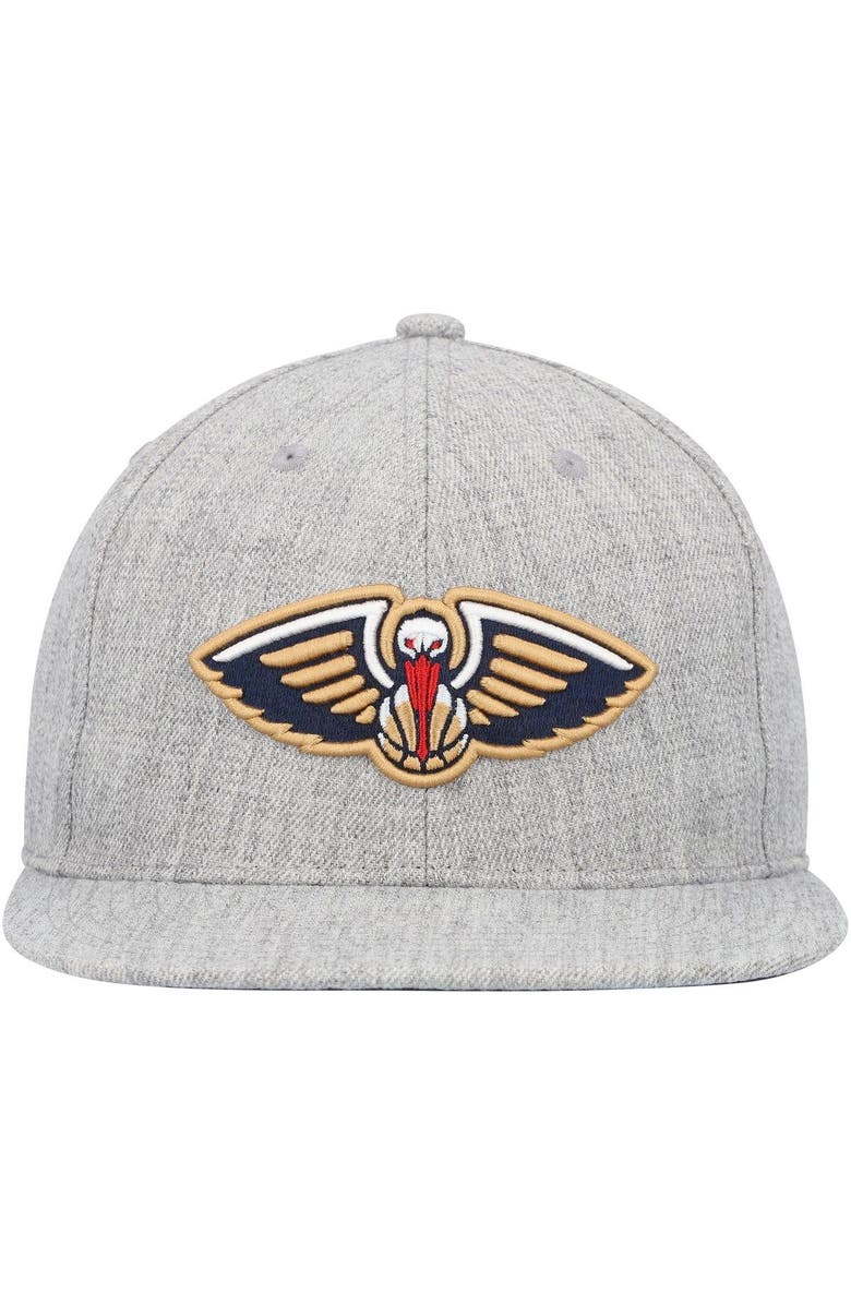 Mitchell & Ness Men's Mitchell & Ness Heather Gray New Orleans Pelicans Hardwood Classics 2.0 Snapback Hat, Alternate, color, 