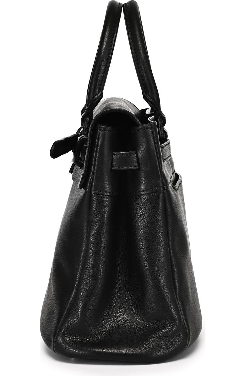 OLD TREND Wishbone Genuine Leather Structured Heritage Satchel, Alternate, color, Black