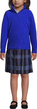 Lands' End School Uniform Kids Lightweight Fleece Quarter Zip Pullover