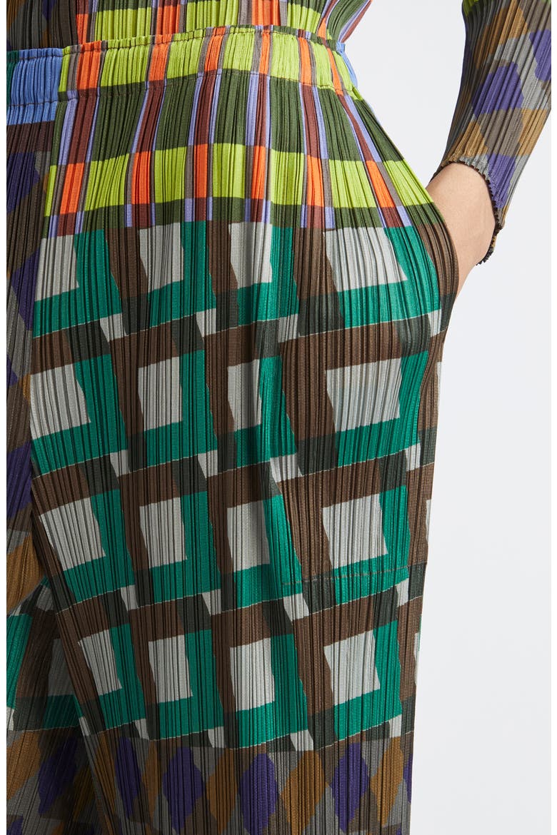 Pleats Please Issey Miyake Harmony Pleated Wide Leg Pants (Women