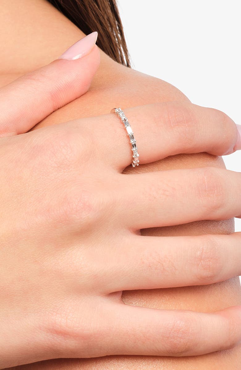 LANA 14K Gold Baguette Diamond Stacking Ring, Alternate, color, Yellow Gold