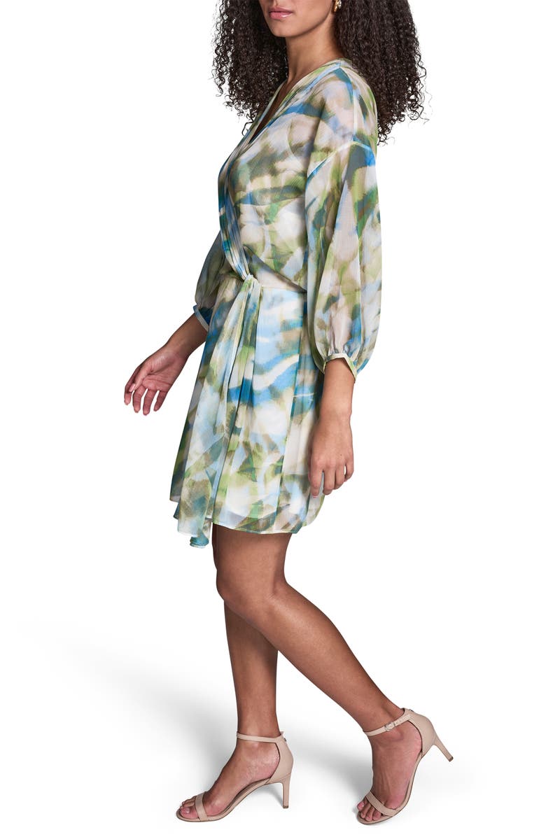 BCBG Faux Wrap Chiffon Dress, Alternate, color, Citrus Twi