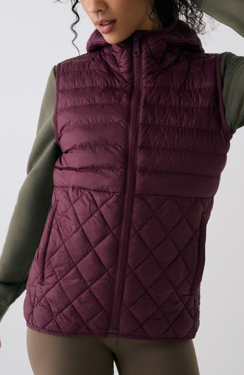 Lole The Base Water Repellent Insulated Hooded Vest In Purple