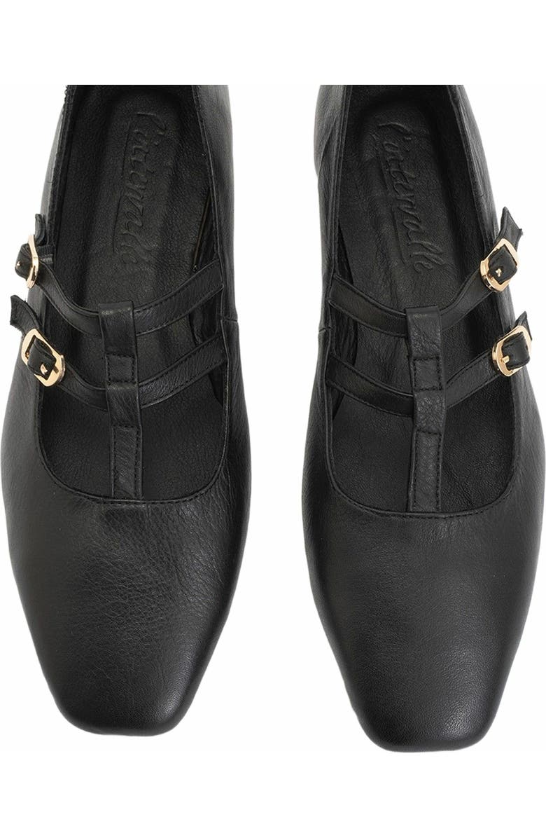 Forever & Always Shoes Starling Leather Mary Jane Flats, Alternate, color, Black Leather
