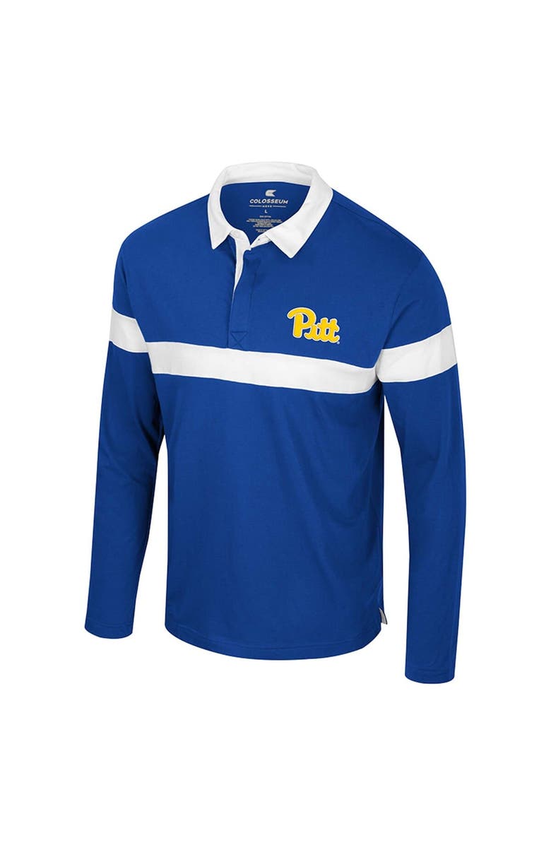 COLOSSEUM Men's Colosseum  Royal Pitt Panthers Too Cool For School Long Sleeve Polo, Alternate, color, 