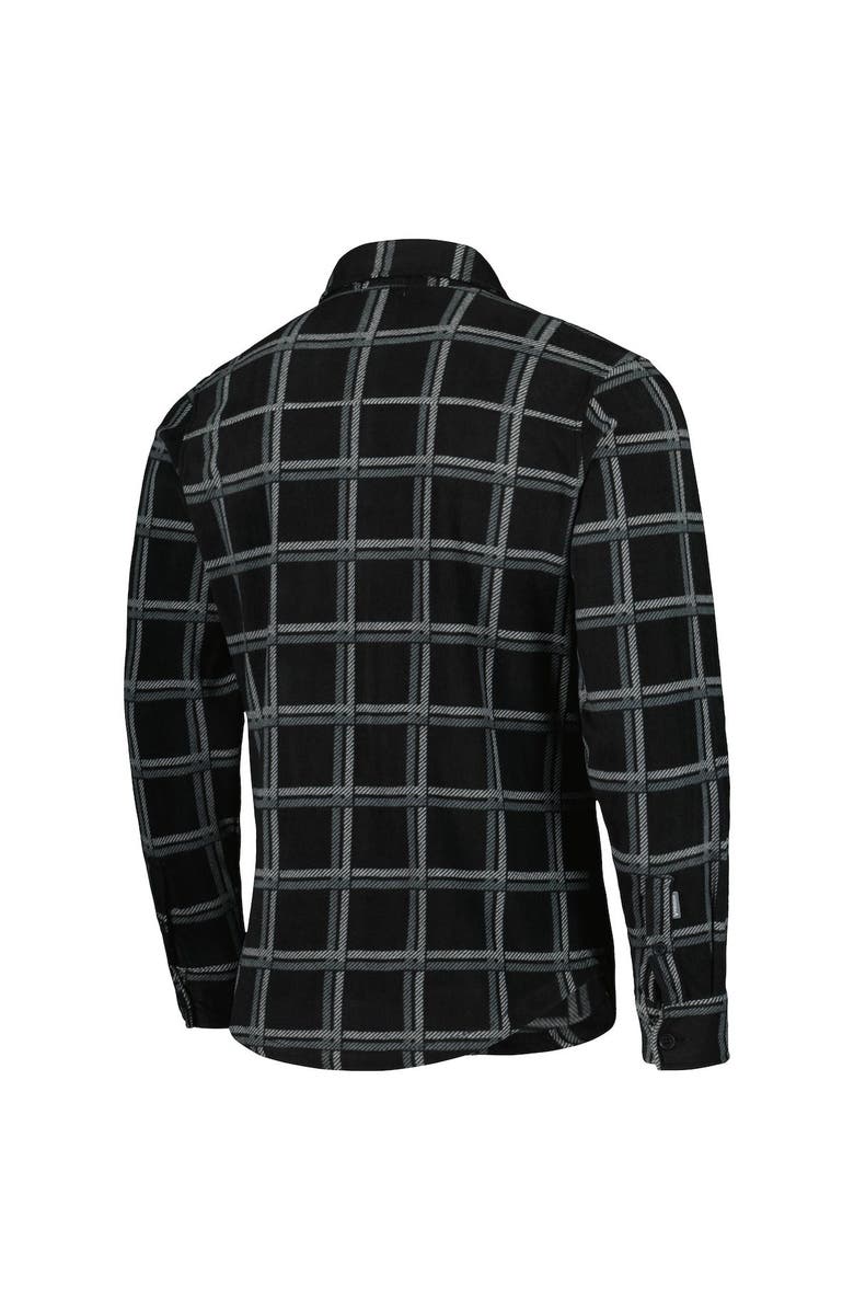 ANTIGUA Men's Antigua Black Pittsburgh Steelers Industry Flannel Button-Up Shirt Jacket, Alternate, color, Black