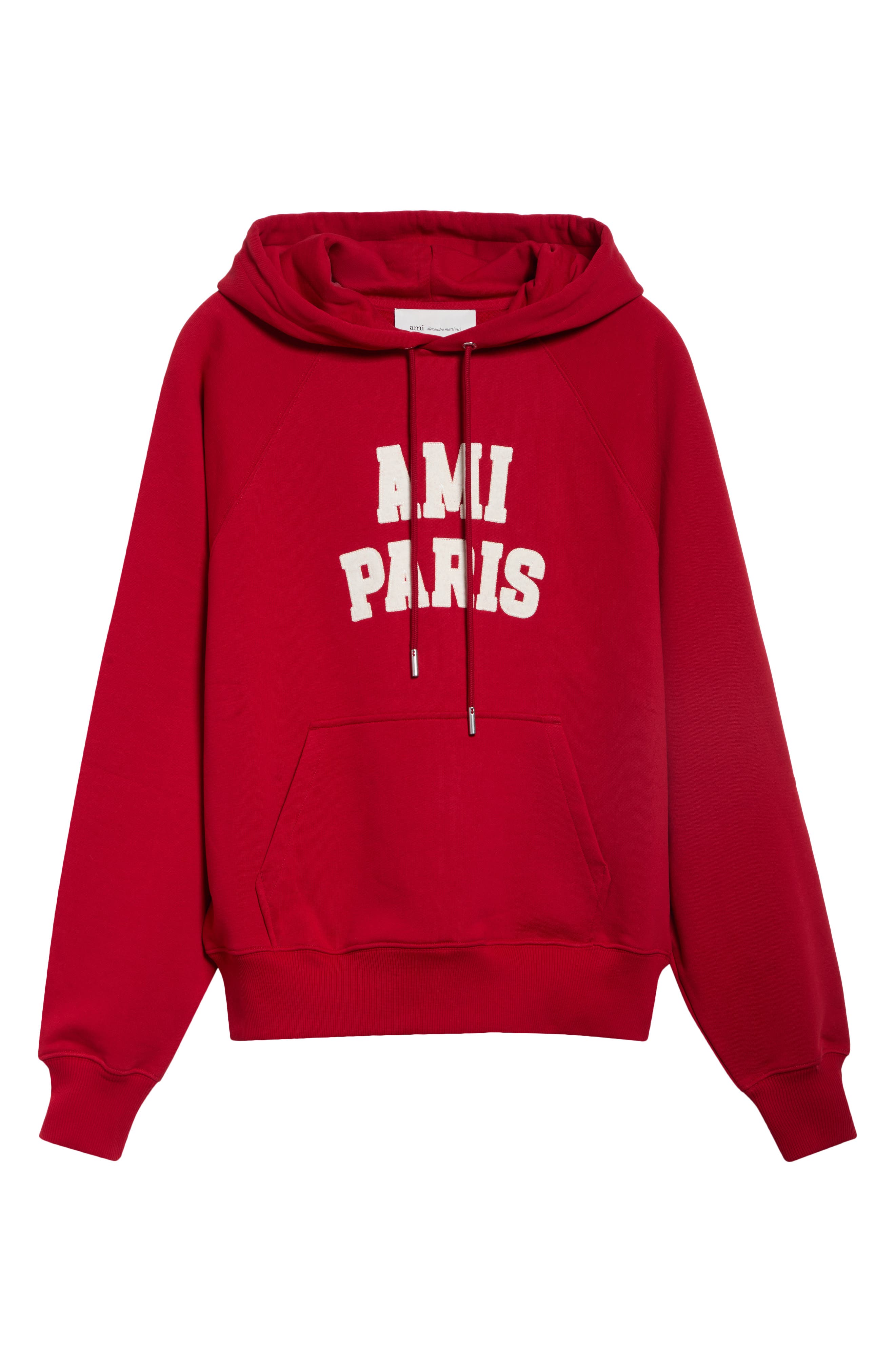 AMI Paris Mattiussi Felt Logo Hoodie (Men) | Nordstrom