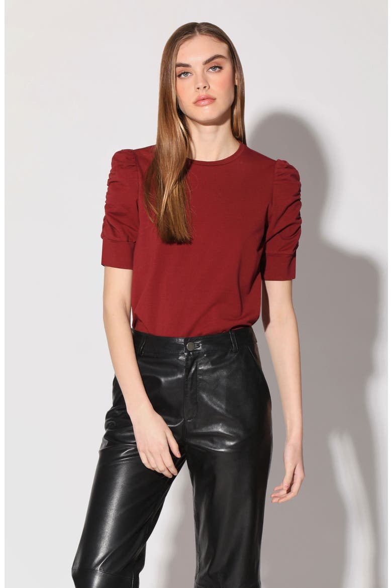 Skippy Ruched Sleeve T-Shirt, Alternate, color, MAROON