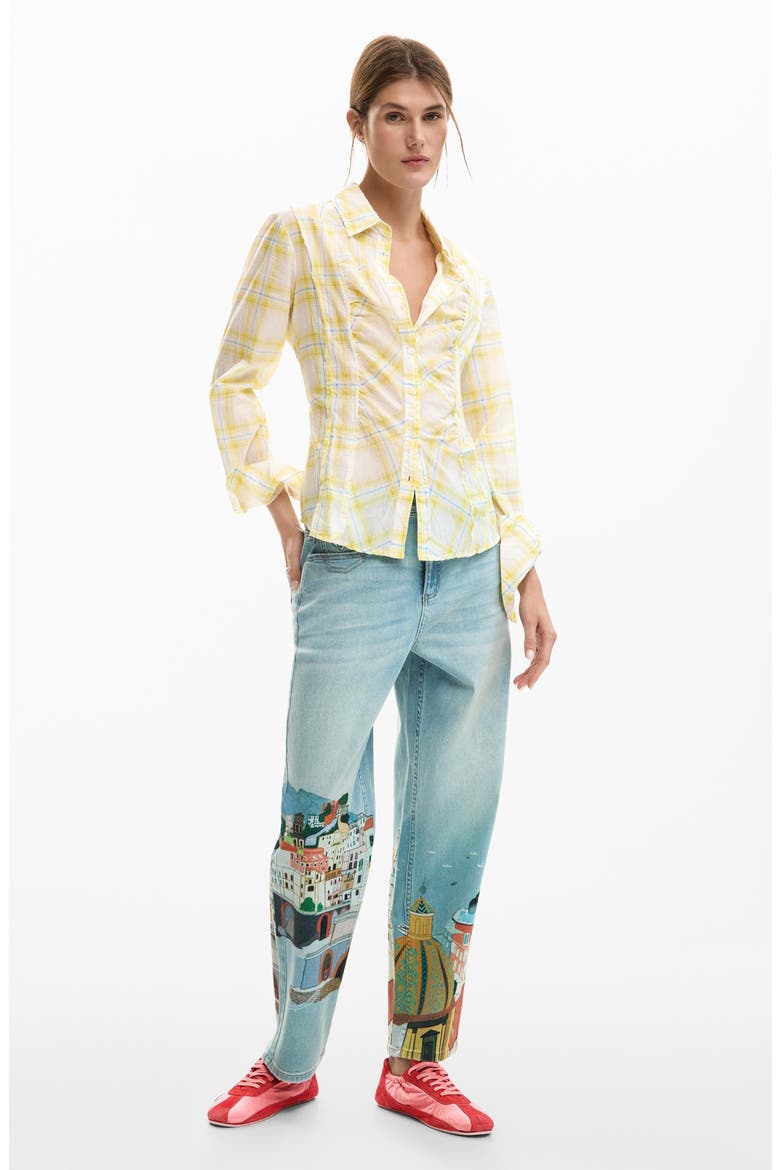 Plaid Woven Shirt, Alternate, color, YELLOW