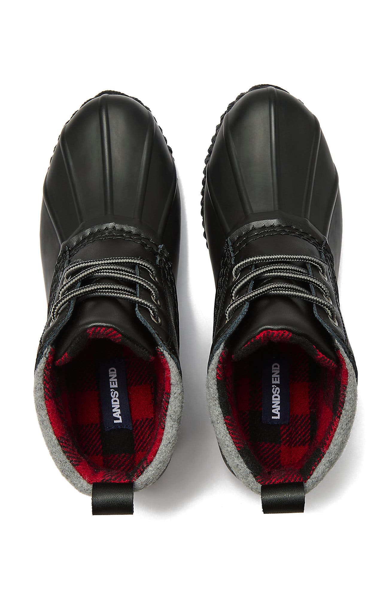 Lands' End Waterproof Ankle Duck Boots, Alternate, color, Black