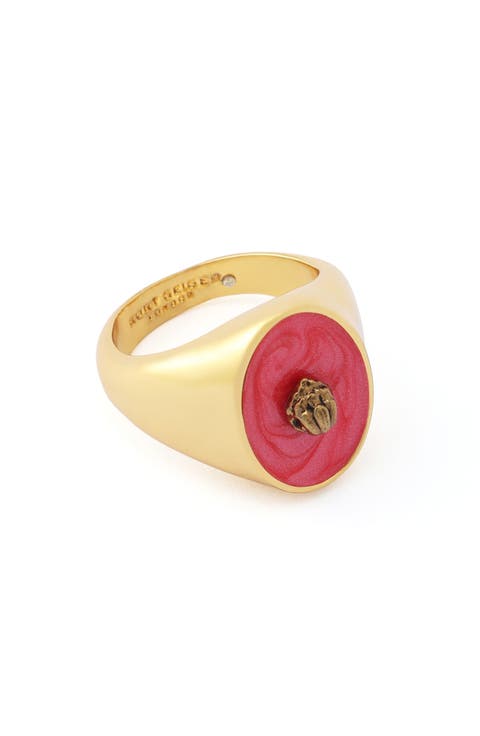 Eagle Enamel Signet Ring