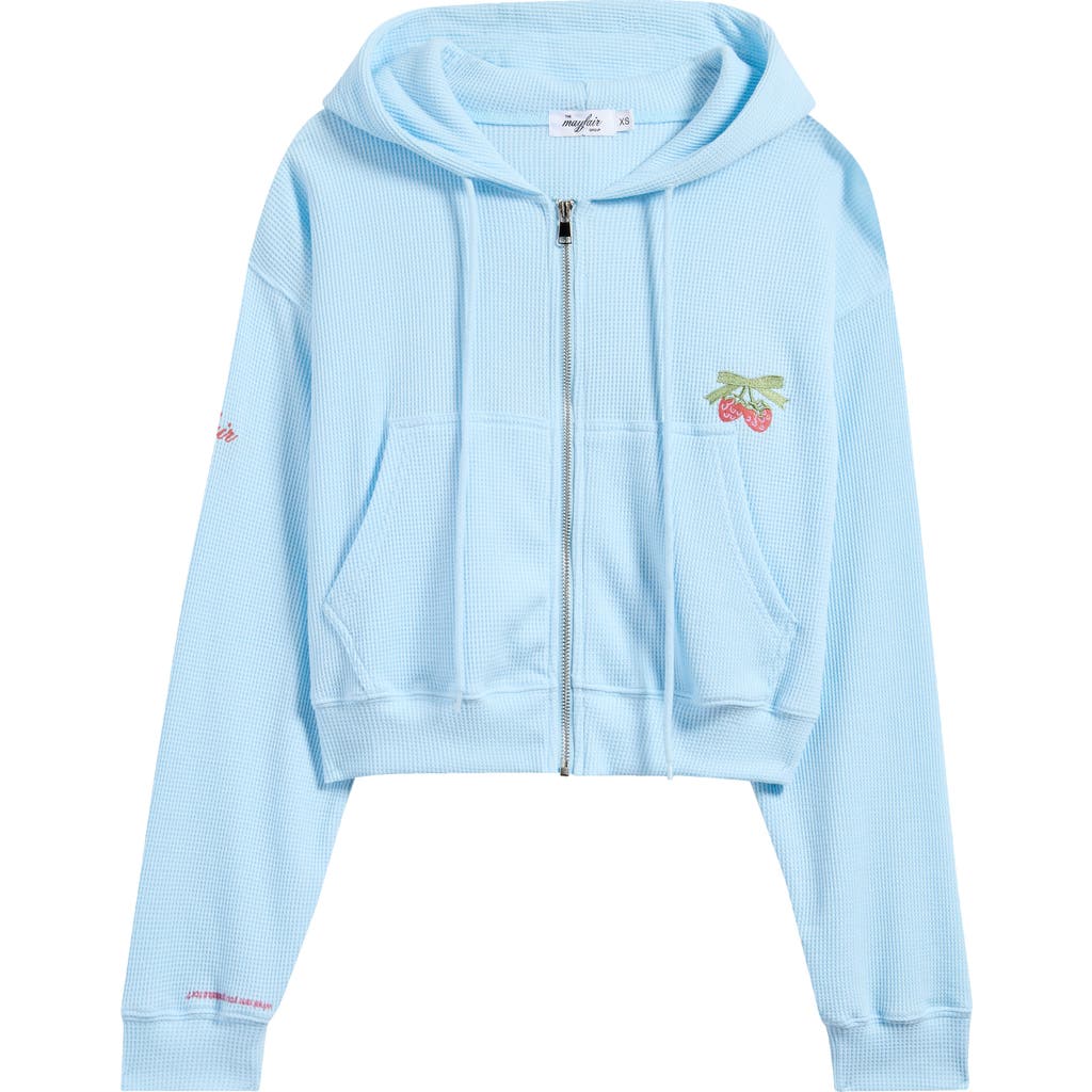 THE MAYFAIR GROUP THE MAYFAIR GROUP LIFE IS SWEET WAFFLE KNIT ZIP-UP HOODIE