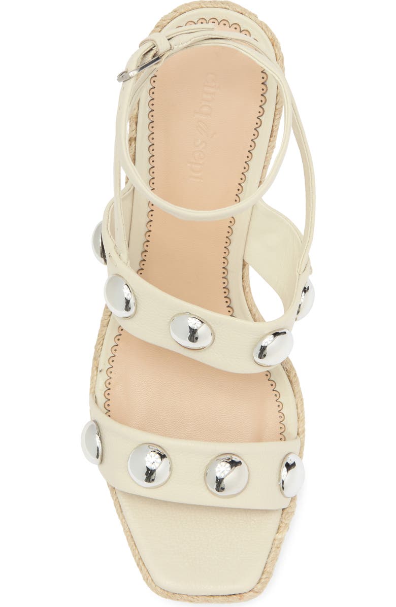 Cinq à Sept Georgia Studded Espadrille Ankle Strap Platform Wedge Sandal, Alternate, color,