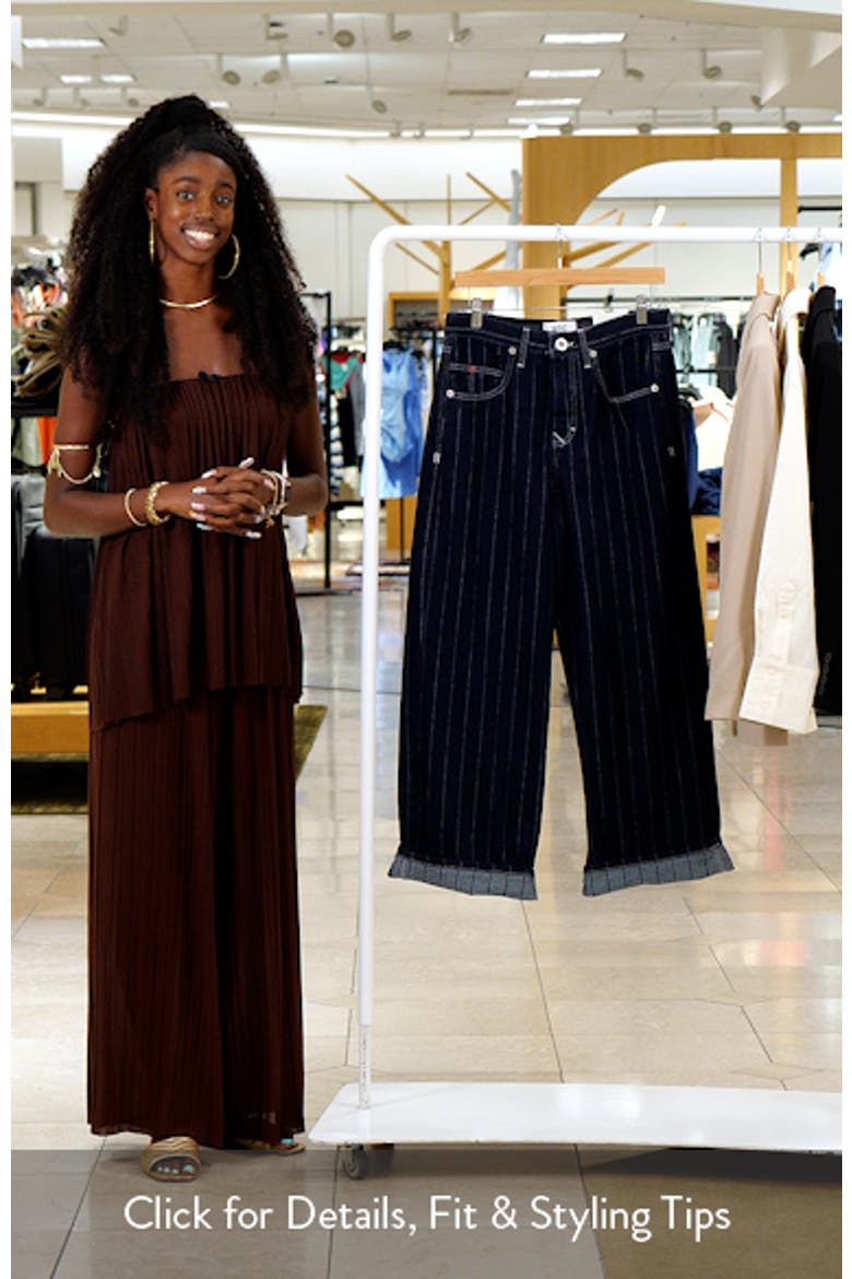 Jaya Baseball Stripe Low Rise Wide Leg Jeans (Women) | Nordstrom