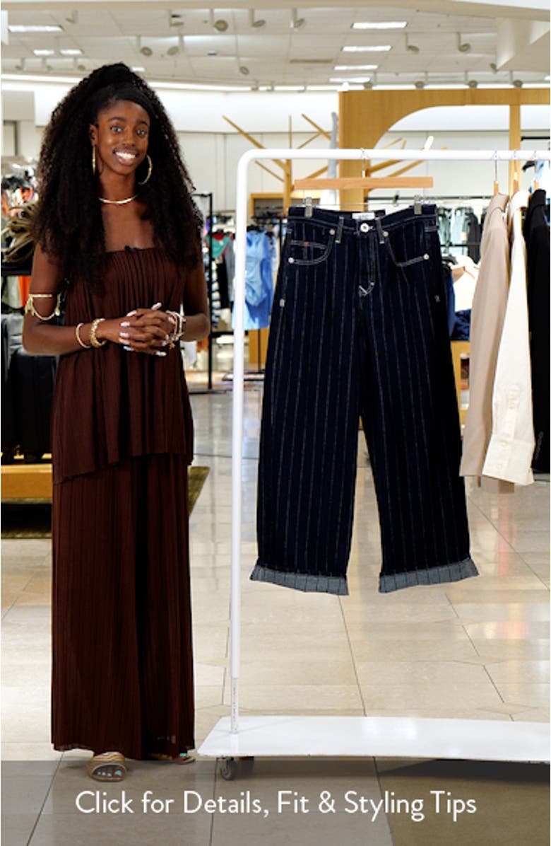 Jaya Baseball Stripe Low Rise Wide Leg Jeans, sales video thumbnail