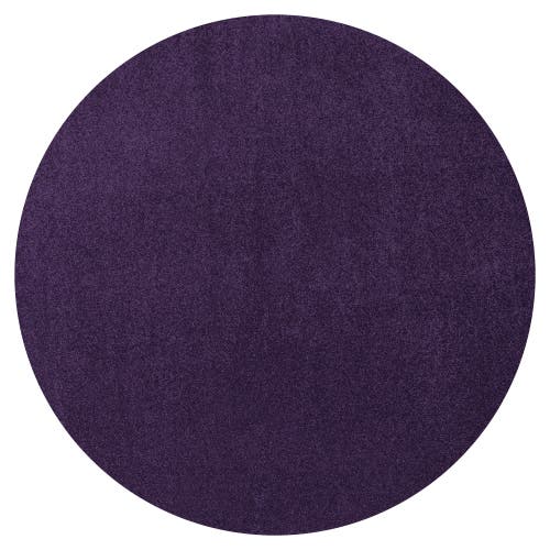 Jonathan Y Haze Solid Low-pile Round Area Rug In Lavender/purple