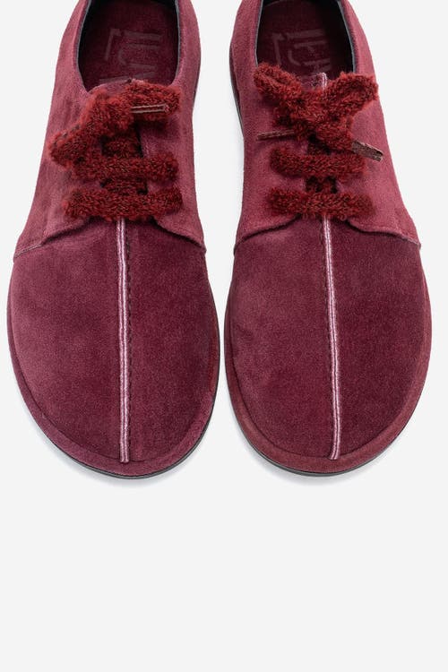 Forever & Always Shoes Denora Leather Lace Up Shoes In Burgundy