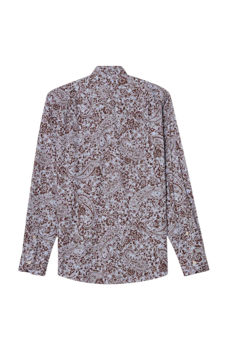 Robert Talbott Reynolds Floral Paisley Print Shirt, Alternate, color, Brown Multi