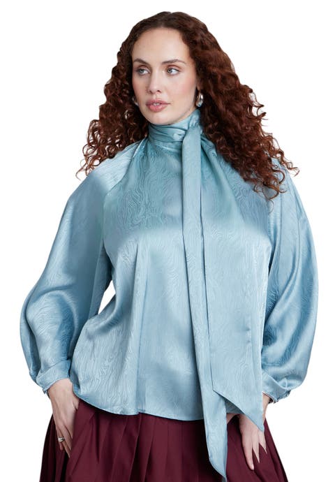 Jacquard Scarf Blouse