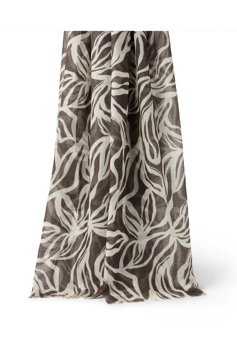 Brunello Cucinelli Flower Print scarf, Main, color, Cocoa