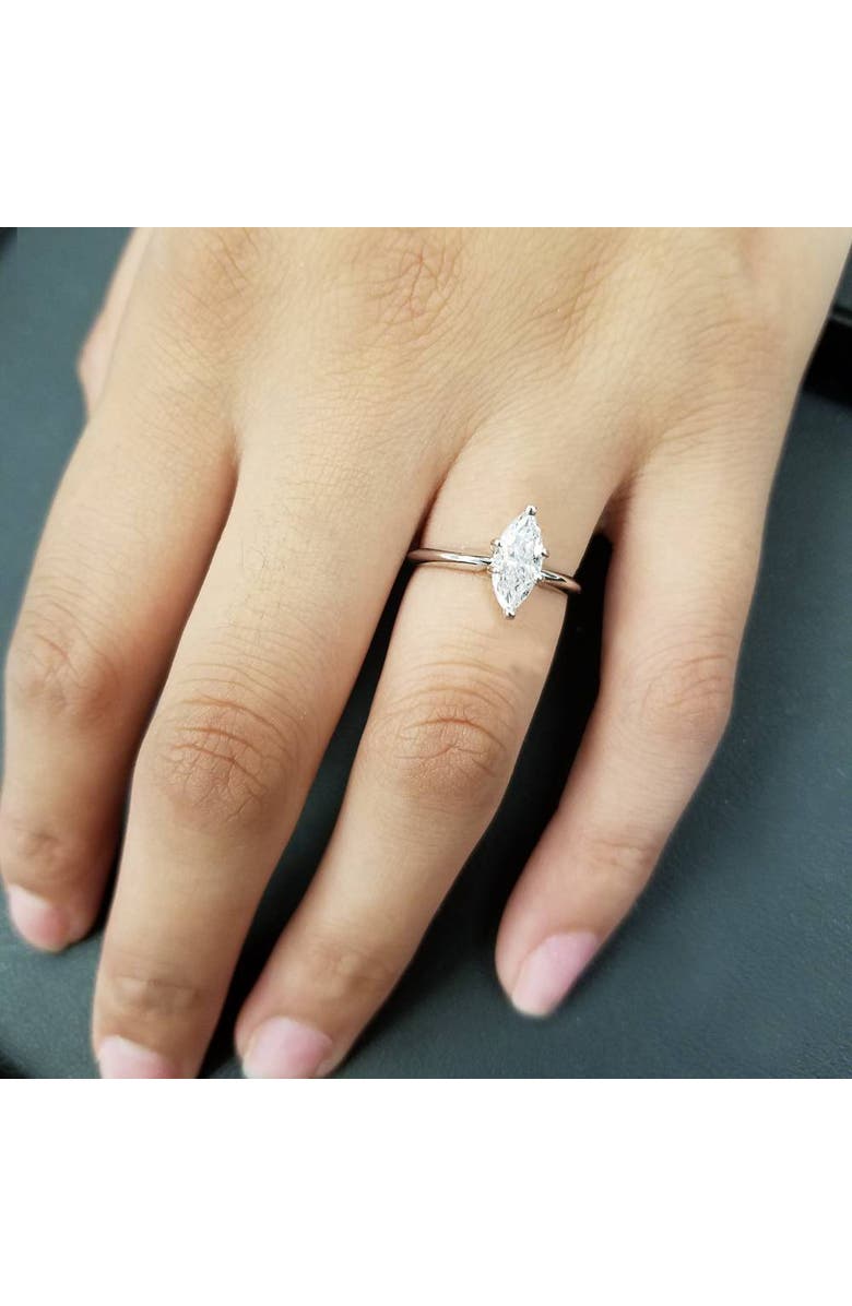 Bliss Diamond Certified 1Ct Marquise Diamond Engagement Ring 14k Gold Lab Grown, Alternate, color, 14K White Gold